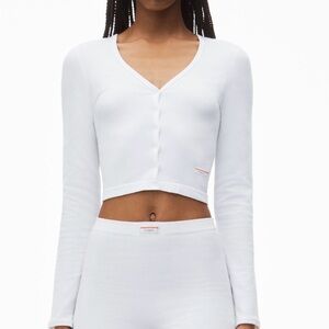 Alexander Wang size L/ XL seamless knit cardigan ribbed